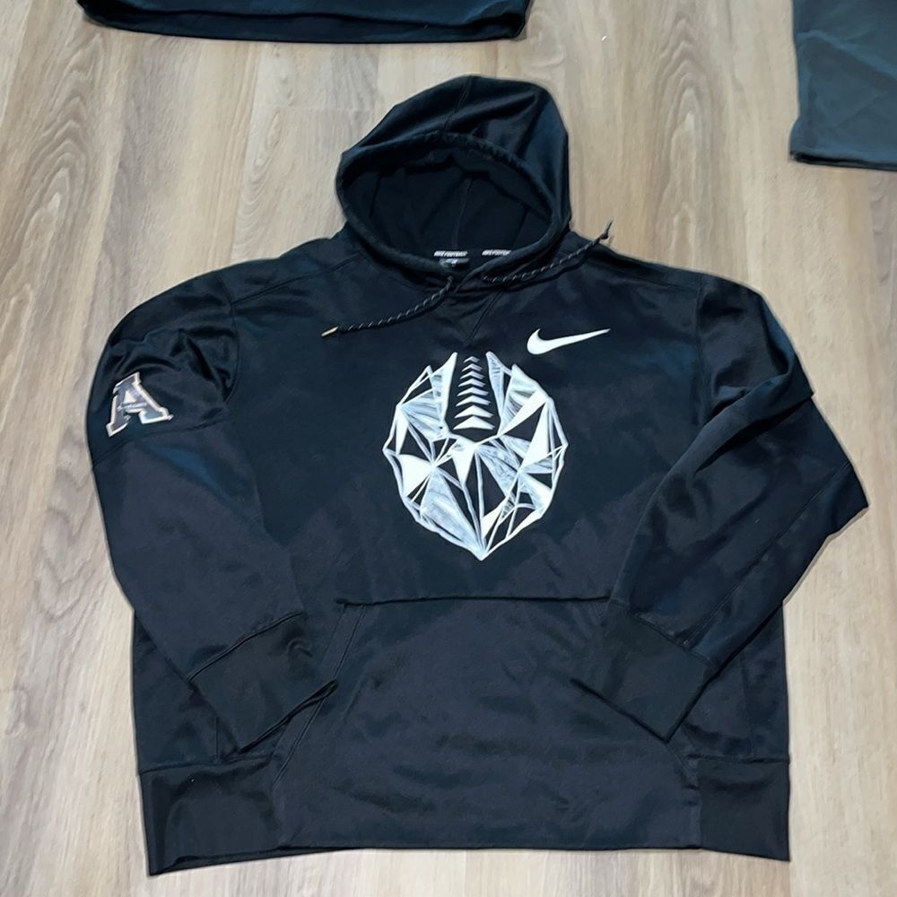 Nike DriFit black Appalachian App State Mountaineers high neck hooded hoodie XL